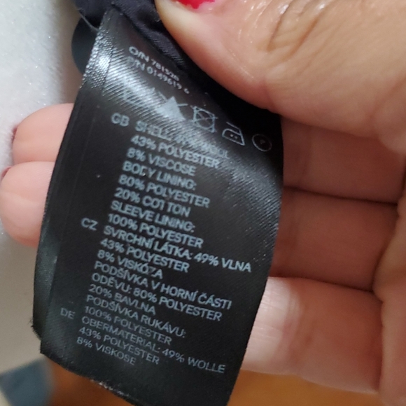 H&M Black Abstract Long Jagged Jacket Blazer - Picture 4 of 4